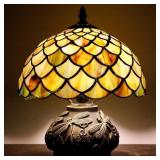 Tiffany Style Table Lamp: Yellow Glass Desk Lamp