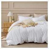Bedsure 100% Washed Cotton Duvet Cover Queen