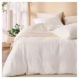White Duvet Cover King, 100% Cotton Set (3)