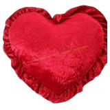 Heart Pillow Velvet Heart Throw Pillow (Red 1)