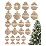 Poen 24 Pcs Christmas Balls Ornaments NAVY BLUE