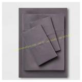 Queen Solid 400TC Sheet Set, Dark Gray