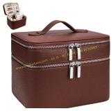 Large Capacity Leather Makeup Case, Waterproof
