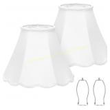 Scalloped Lamp Shades Set 2, White 6.1x13x9.6"