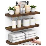 BAYKA Floating Shelves   Wall Shelf Set of 3