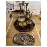 Serving Tray, Silver Plate Pieces