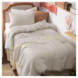 Bedsure Twin Comforter Set, Beige