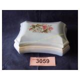 Vintage floral decorated porcelain jewelry box
