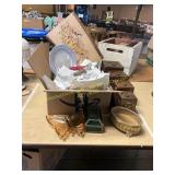 Wood Canister Set, Butterfly Ashtray, Etc