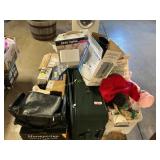 Suit case, dolls, home goods