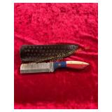 Damascus Knife with Sheath