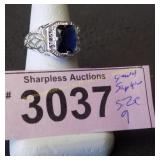 Simulated sapphire ring  Size 9
