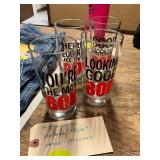 4ct Humorous Vin.   Bob  Drink Glasses