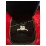 Varegated Halo Clear Gemstone Ring Size 6