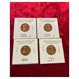 BU 1978 P, 1979 P, 1980 P, 1981 P Pennies