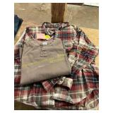 XL Columbia Waffle Henley, XXL Long Sleeve Flannel