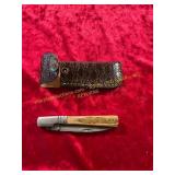 Damascus Pocket Knife with Sheath