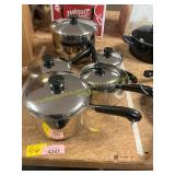 Sauce Pans + Stock Pot with Lids