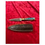 Damascus Hunting Knife with Sheath