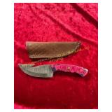Damascus Hunting Knife with Sheath
