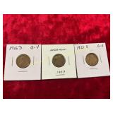 1916 D, 1917, 1921 S Pennies