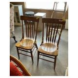2 ct. Oak dining chairs