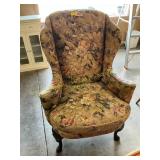 Upholstered wing back chair