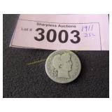 1911 Barber silver dime