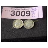 1961 D and 1947 Roosevelt silver dimes