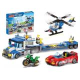 City Police Truck & Trailer Set, 469 Pcs