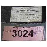 Rare 1861 Civil War confederate states $100 bond