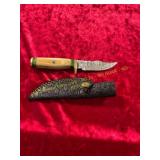 Damascus Knife with Sheath