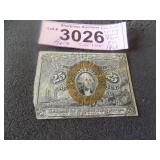 Rare Civil War 1863 fractional currency second