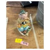 Fitz and Floyd Pig Fishing Cookie Jar