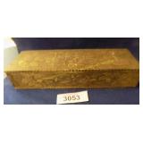 Vintage burnt wood decorated tie box