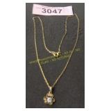 Vintage gold fill 18 inch necklace with simulated