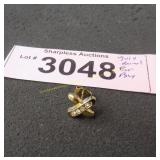 Vintage 10k gold and diamond earring