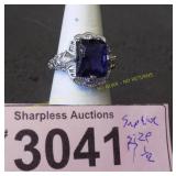 Simulated sapphire ring  Size 7 ï¿½