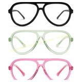 AMOMOMA 3 Pack Retro Aviator Glasses AM6111