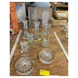 Cut Glass Vases, Candle Holders