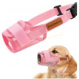 Coppthinktu Soft Dog Muzzle, Breathable (Pink)