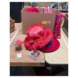 Red Hat Society Hats, Scarves, Jewelry, Etc