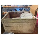 Crate with Outlets, Tile Adhesive, Etc