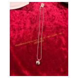 18in .925 Sterling Silver Heart Pendant Necklace