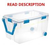 2pk Sterilite 120 qt Blue/Clear Storage Tote