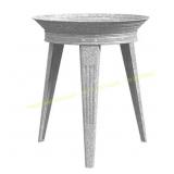 Galvanized Vintage Metal Birdbath & Pedestal