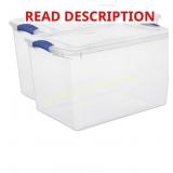 2-Pack 66-Quart Clear Storage Bins with Lids