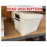3 ct - Plastic storage boxes with latching lid