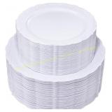 U-QE White Plastic Plates 10" & 7.5" (50/50)
