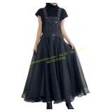 Chouyatou Denim Tulle Tutu Overall Dress